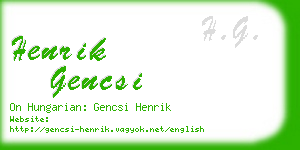 henrik gencsi business card